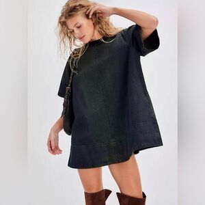 FREE PEOPLE HARLOW MINI DENIM DRESS